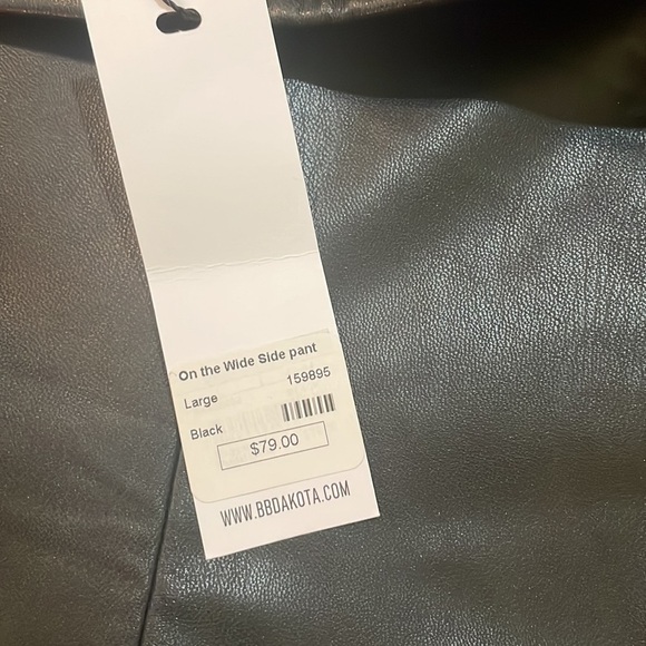 Womens New BB Dakota Steve Madden On The Wide Side Pant Leather - Picture 5 of 6